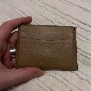 Authentic Burberry Embossed Brown Leather Card Holder